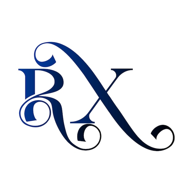 RX abstract creativo alfabeto moderno letra mínima inicial símbolo de negocio icono logotipo vectorial