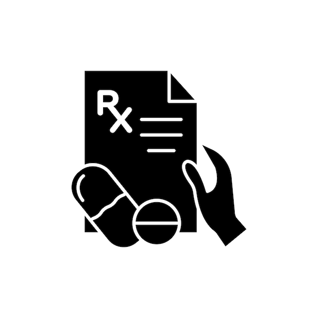 RX conjunto de iconos médico medicamento receta vector síbola medicamento médico medicamentos documento signo farmacéutico icono de papel
