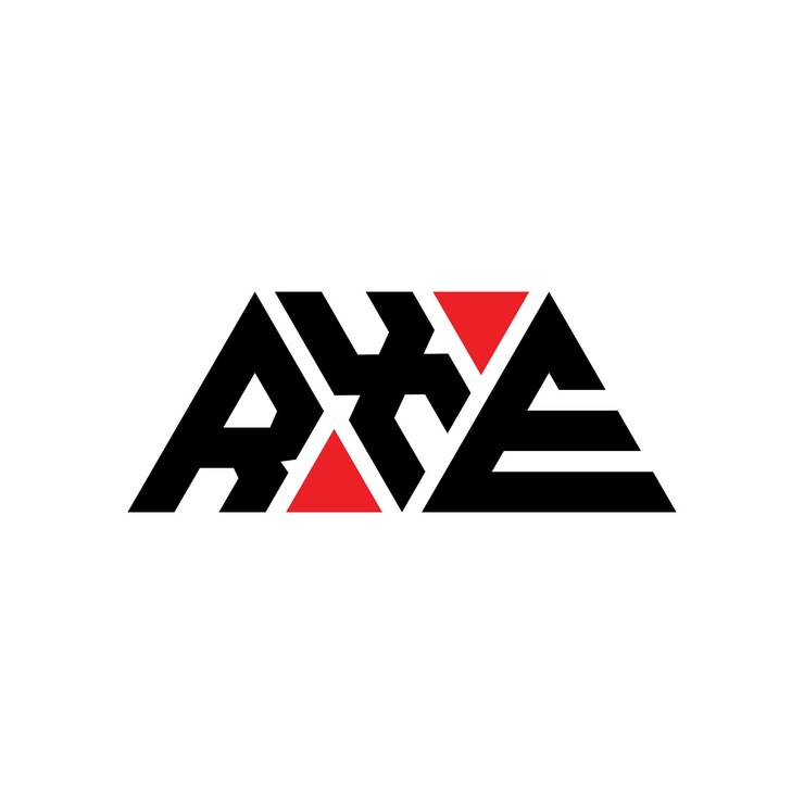 Vector rxe diseño de logotipo de letra triangular con forma de triángulo rxe triángulo diseño del logotipo monograma rxe vector triángulo plantilla del logotipo con color rojo rxe logotipo triangular sencillo elegante y lujoso logotipo rxe