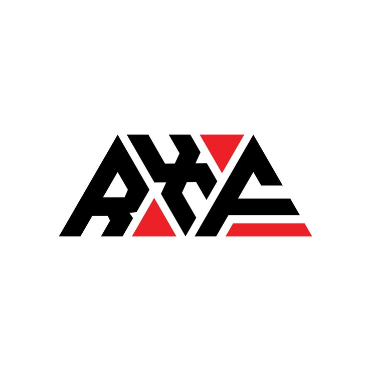 Vector rxf diseño de logotipo de letra triangular con forma de triángulo rxf triángulo diseño del logotipo monograma rxf vector triángulo plantilla del logotipo con color rojo rxf logotipo triangular sencillo elegante y lujoso logotipo rxf
