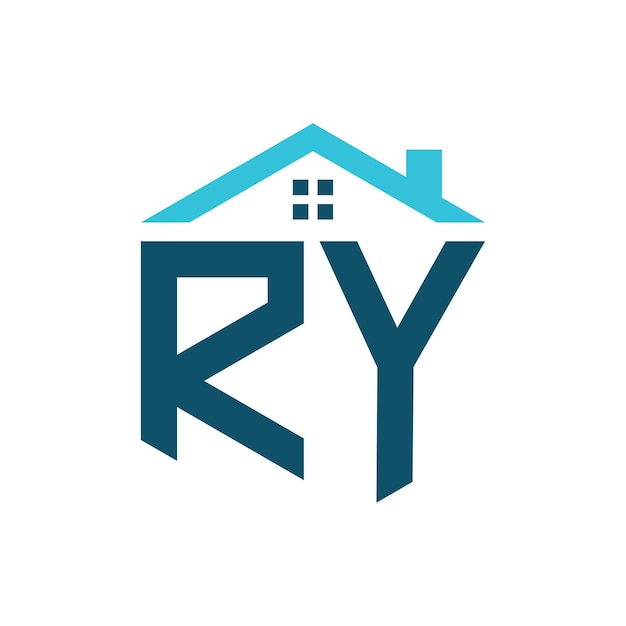 RY House Logo Design Template Letter RY Logo para la construcción de bienes raíces o cualquier negocio relacionado con la casa
