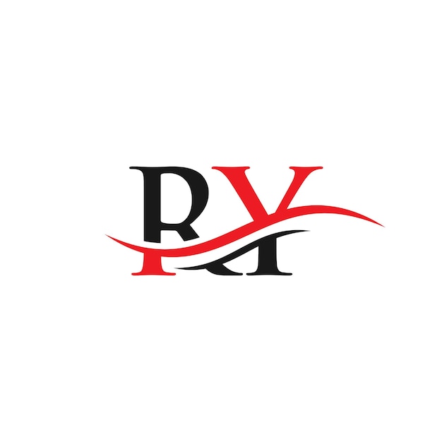 RY Linked Logo para la identidad empresarial y empresarial Creative Letter RY Logo Vector