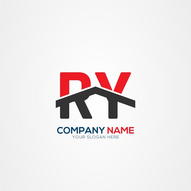 RY o YR Creative Modern Letters Elemento de diseño del logotipo