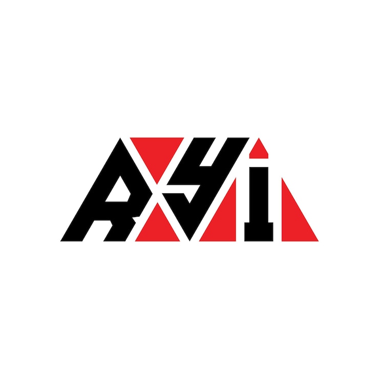 Vector ryi triángulo letra diseño de logotipo con forma de triángulo ryi logotipo triángulo diseño monograma ryi modelo de logotipo vectorial triángulo con color rojo logotipo triangular ryi simple elegante y lujoso logotipo ryi