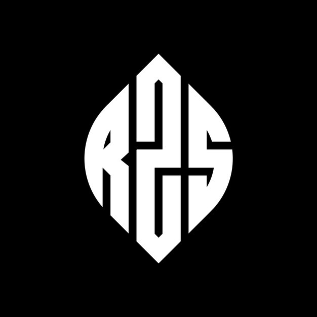 RZS diseño de logotipo de letras circulares con forma de círculo y elipse RZS letras elípticas con estilo tipográfico Las tres iniciales forman un logotipo de círculo RZS círculo emblema monograma abstracto letra marca vector