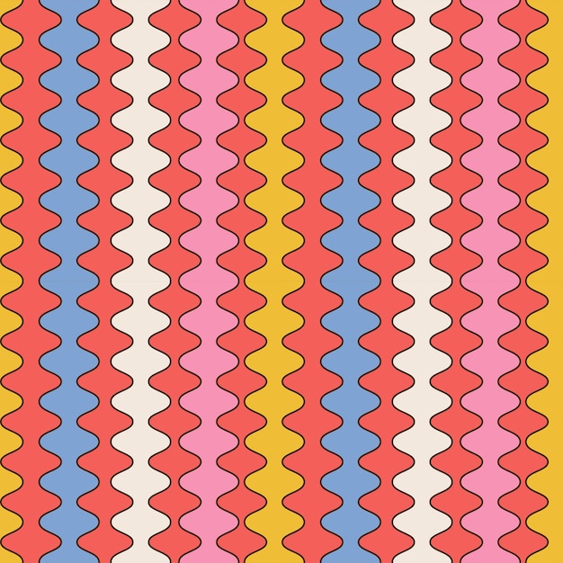 S geométrico retro de patrones sin fisuras arco iris colorido diseño de fondo nostálgico con stri picado