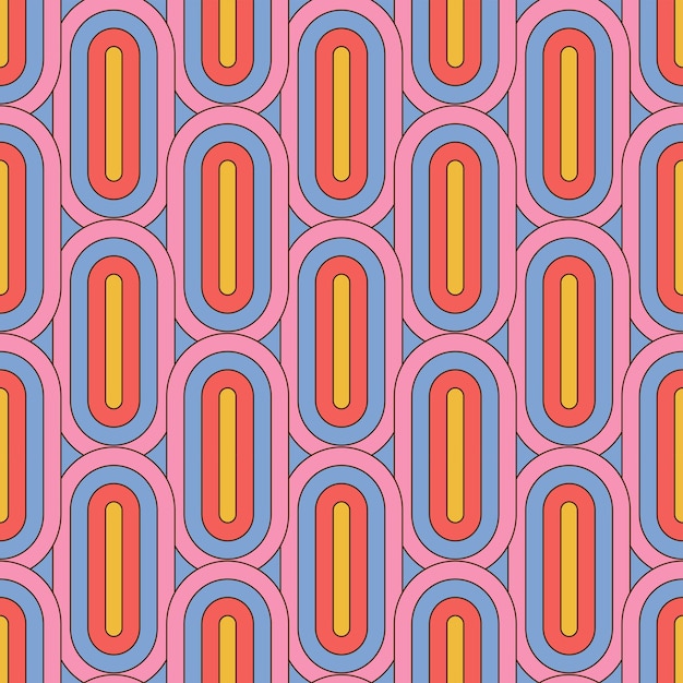 S groovy geométrico retro sin fisuras patrón s y s estilo estético color lineal vector ilustración