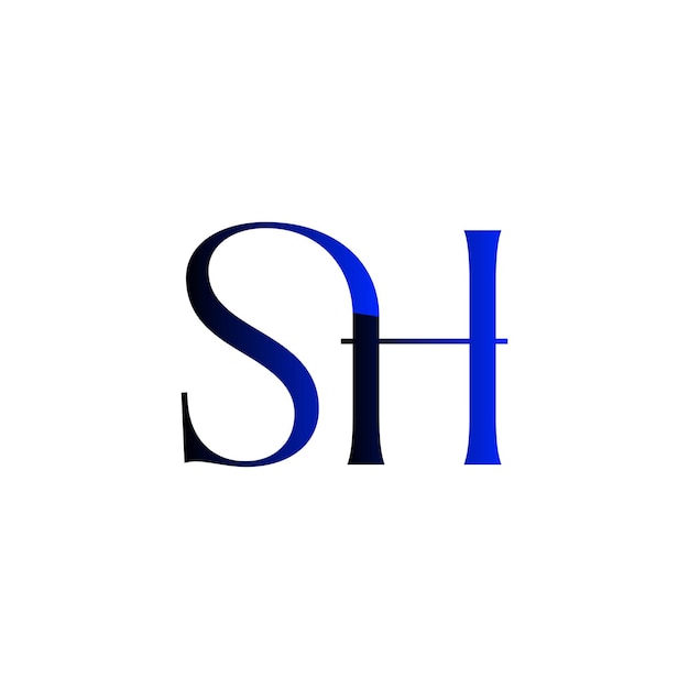 S.H. diseño inicial creativo moderno minimalista atemporal espacio negativo monograma diseño de logotipo de negocio