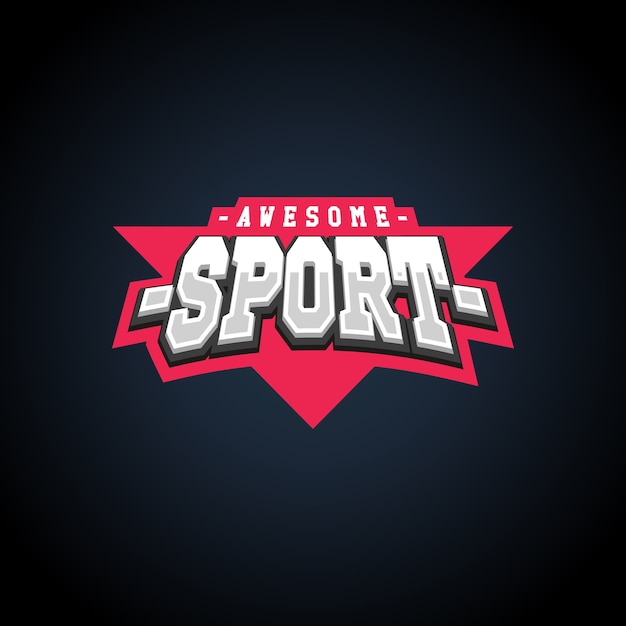 Vector s. impresionante deporte retro texto emblema