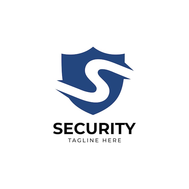 S letra escudo de seguridad concepto de símbolo creativo