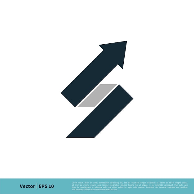 S Letra Flecha arriba Icono Vector Logo Plantilla Ilustración Diseño Vector EPS 10