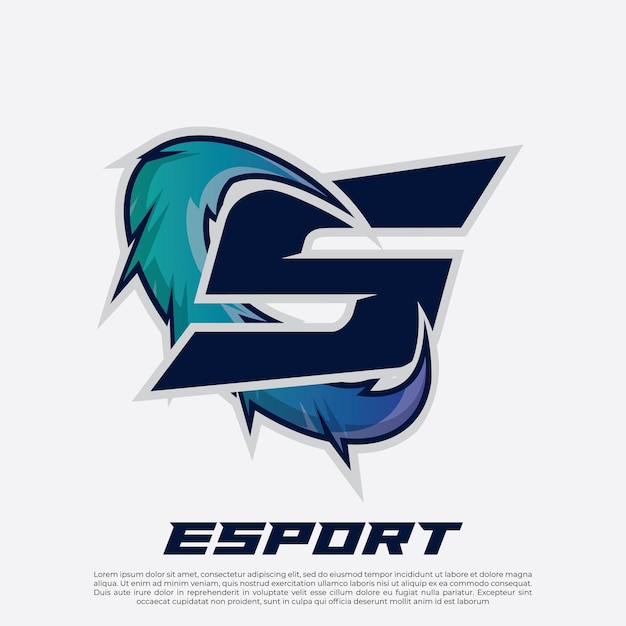 S Letter Esport gamer logo efecto de texto editable rgb y neón estilo de texto badge logo esport