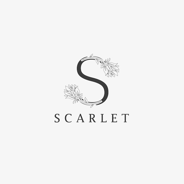 S Letter Logo con concepto floral creativo para empresa negocio belleza bienes raíces Vector Premium