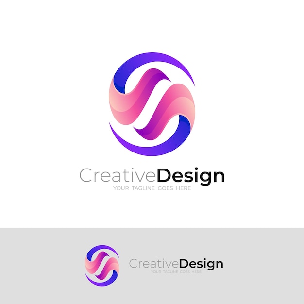 S logo colorido S icona de la letra a menudo utilizado por las empresas listas para usar el logotipo
