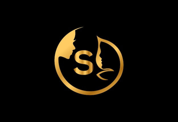 S mujeres posteriores Ilustración conceptual del logotipo de un hermoso vector