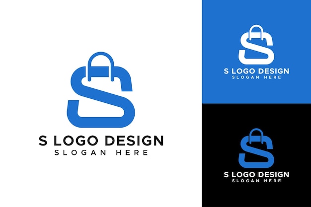 S plantilla de diseño de logotipo de compras