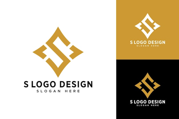 S plantilla de diseño de logotipo inicial de monograma de oro