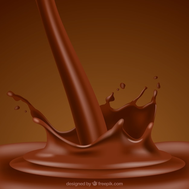 Sabroso chocolate líquido salpicado en estilo realista