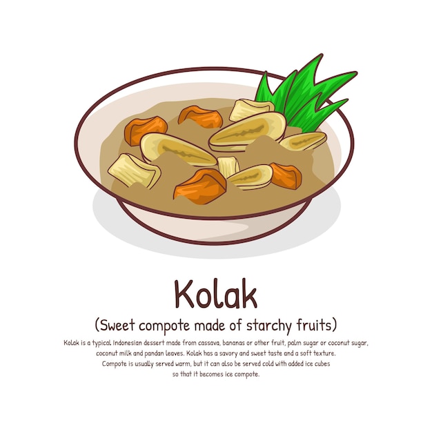Sabroso kolak pisang ubi es compota de batata de plátano comida indonesia