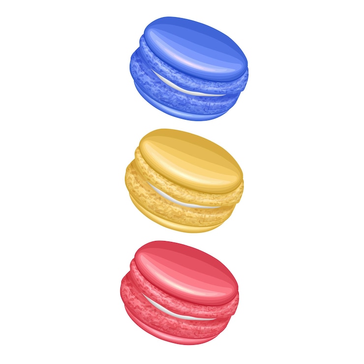 Vector sabroso macaron sobre fondo blanco ilustración vectorial