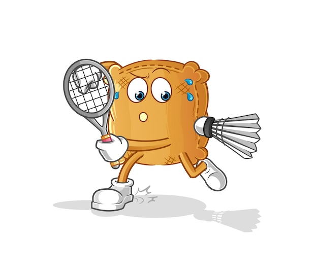 Saco de arpillera jugando bádminton ilustración. vector de personaje