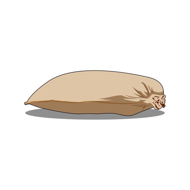 Un saco de arroz aislado en una ilustración vectorial de fondo blanco
