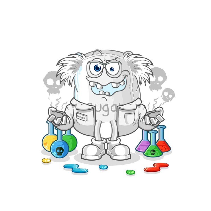 Vector saco de azúcar científico loco ilustración vector de caracteres
