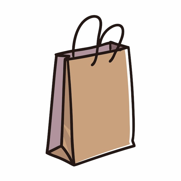 Saco de compras vectorial Icono de Doodle único en un fondo blanco aislado 10
