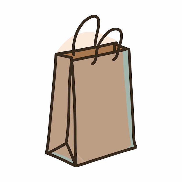 Saco de compras vectorial Icono de Doodle único en un fondo blanco aislado 1