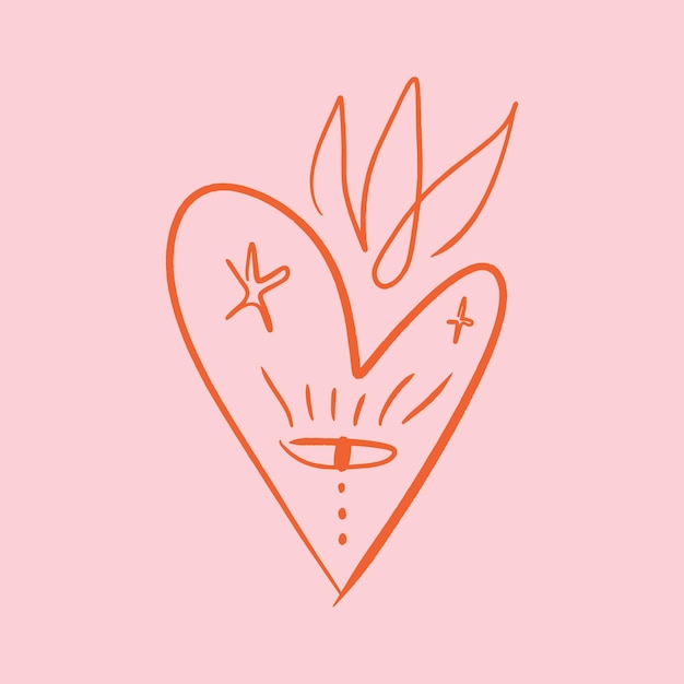 Sacred Heart with an Eye and Stars