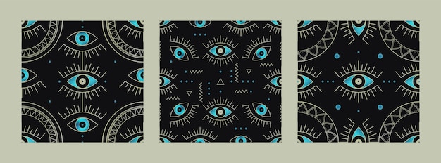 Sacros ojos malvados conjunto de patrones sin costuras