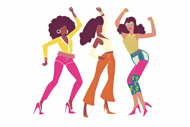 Sacude tu botín fiesta de discoteca danza de los años setenta de los años sesenta música ilustración vectorial