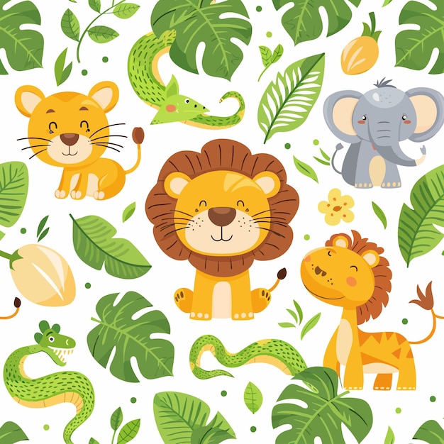 Safari_childish_seamless_pattern_vector