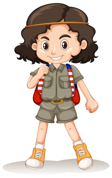 Safari Girl en el fondo blanco