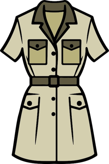 Safari vestido plano vector ilustración