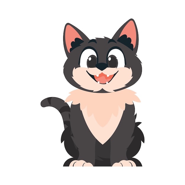 Sagaciouslybeat gato tenue gato sonriente estilo de dibujos animados ilustración vectorial