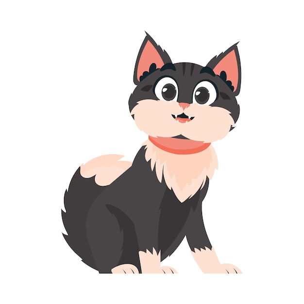 Sagaciouslybeat gato tenue gato sonriente estilo de dibujos animados ilustración vectorial