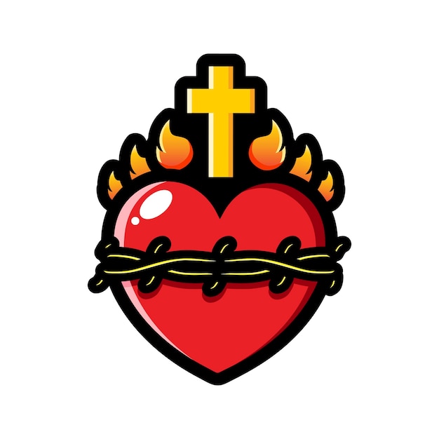 Sagrado corazon de jesucristo | Vector Premium