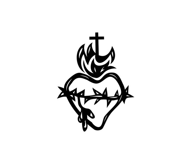 Vector el sagrado corazón de jesús ilustración de arte diseño vectorial