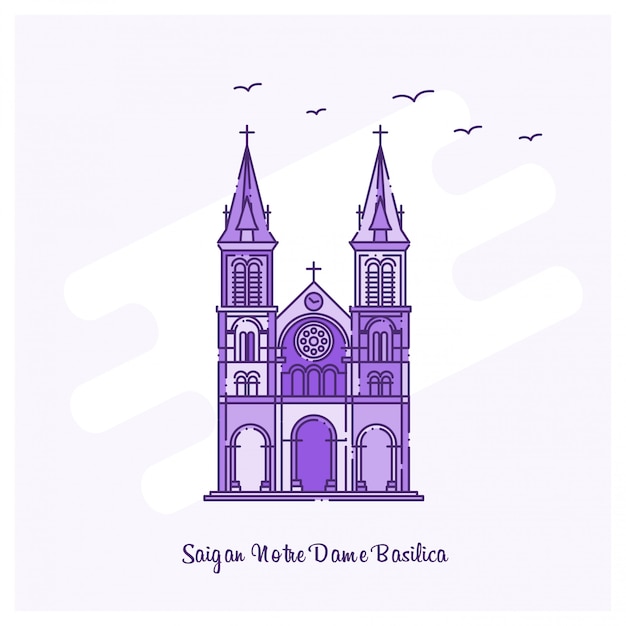 Vector saigan notre dame basilica emblema