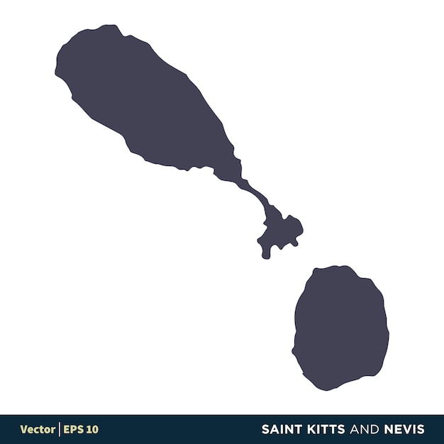 Saint Kitts y Nevis América del Norte Países Mapa Icono Vector Logo Plantilla Ilustración Diseño Vector EPS 10