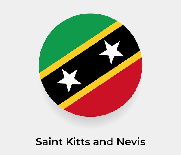 Saint Kitts y Nevis bandera burbuja círculo forma redonda icono vector ilustración