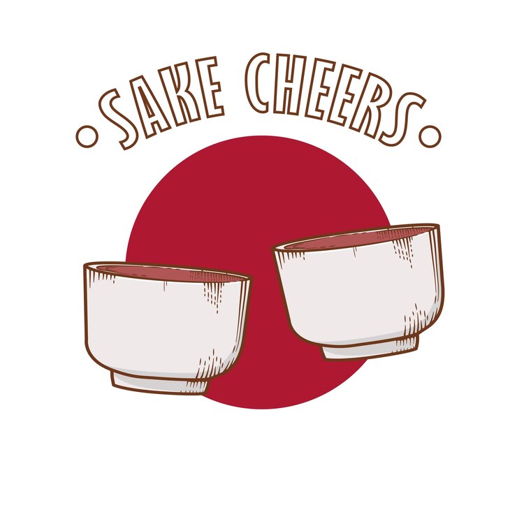 Sake de alcohol japonés Saludos