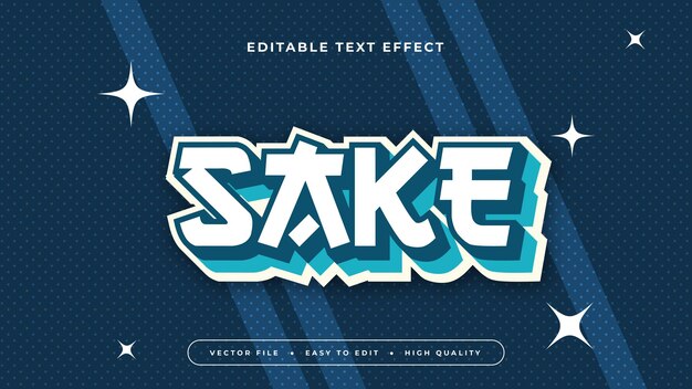 Sake blanco verde y azul efecto de texto editable en 3D estilo de fuente Japón efecto de texto japonés