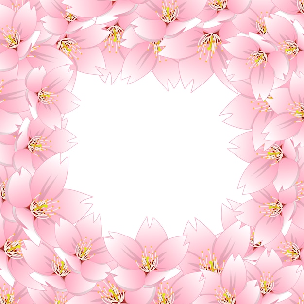 Vector sakura cherry blossom border2