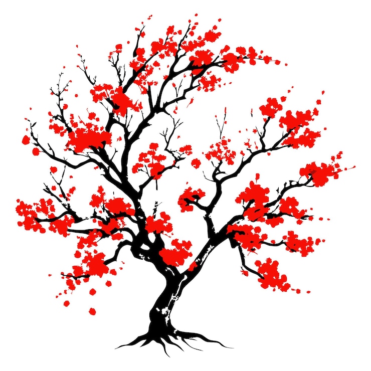 Vector sakura o flor de cerezo rosado vector acuarela árbol de flores en flor o lado del bosque