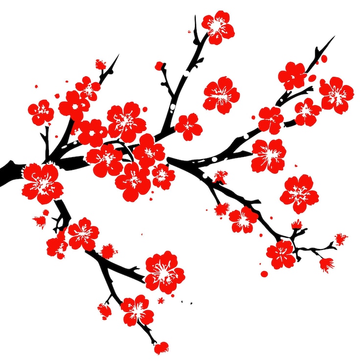 Vector sakura o flor de cerezo rosado vector acuarela árbol de flores en flor o lado del bosque