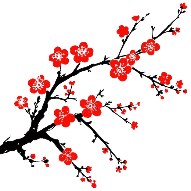 Sakura o flor de cerezo rosado Vector acuarela árbol de flores en flor o lado del bosque