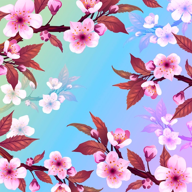 Sakura rama flores primavera belleza fondo