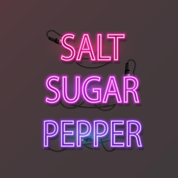 Sal azucar y pimienta neon
